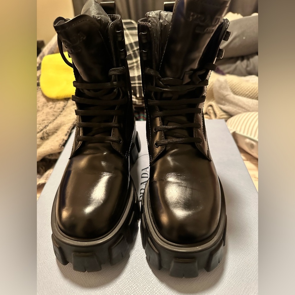 Prada Monolith Mini Bag Lug Sole Boot